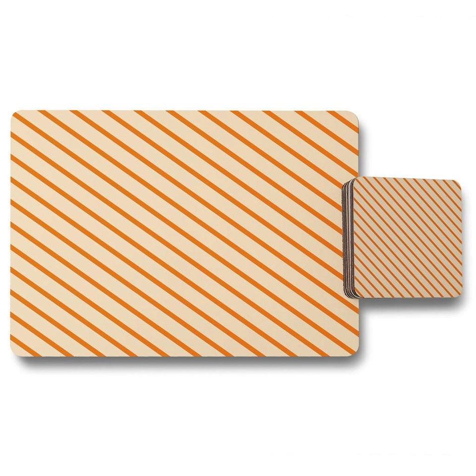 Orange lines (Placemat & Coaster Set)