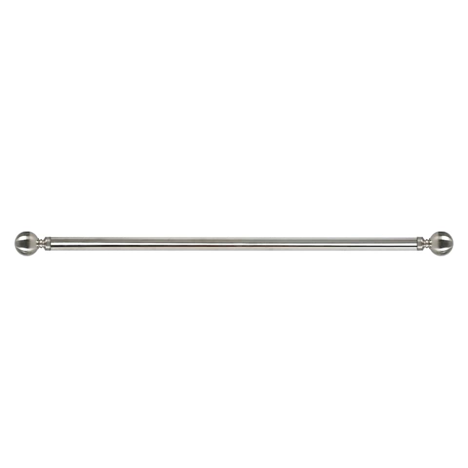 image 1 of Marlow Satin Nickel Steel Curtain Rod Set Extendable Adjustable Quiet | Silver | Silver