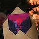image 3 of Full Moon Witch Ritual Neon Pink Fantasy Art Halloween Greeting Card