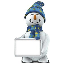 Christmas Snowman With Sign Lifesize Cardboard Cutout 183cm