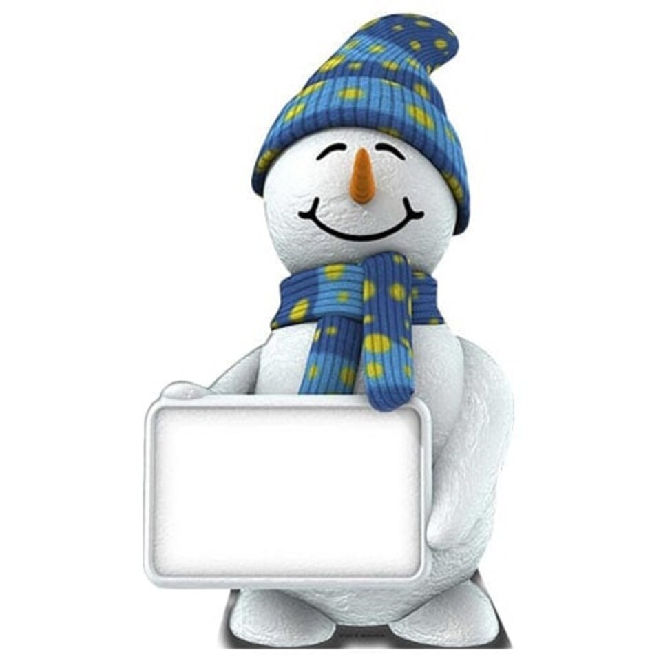 Christmas Snowman With Sign Lifesize Cardboard Cutout 183cm