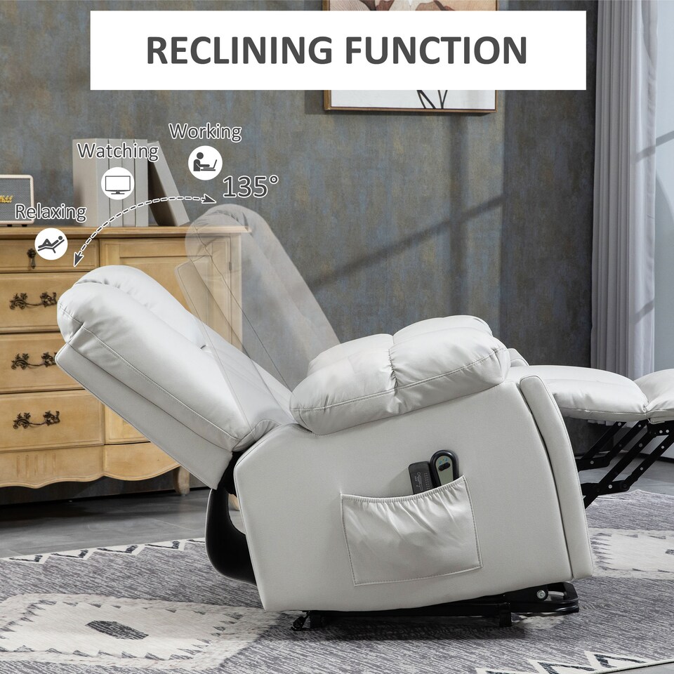image 1 of HOMCOM Riser and Recliner Chair for Elderly, Quick Assembly, Light Grey