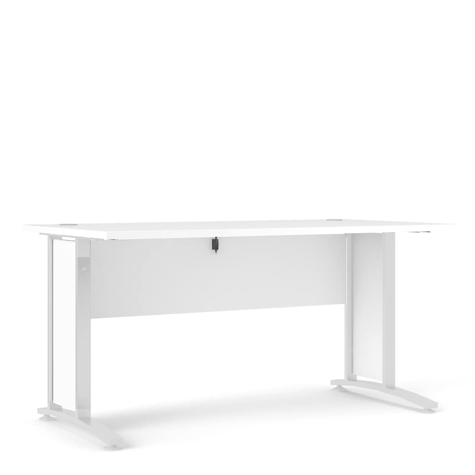 image 1 of Prima Desk 150cm in White with White Legs