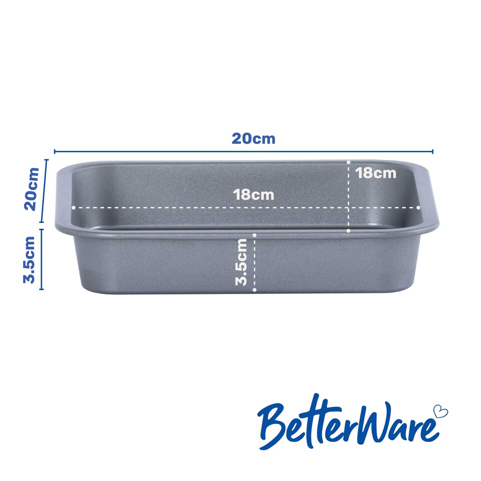 image 1 of BetterWare Essentials 2 x 18cm Non-Stick Brownie Tins