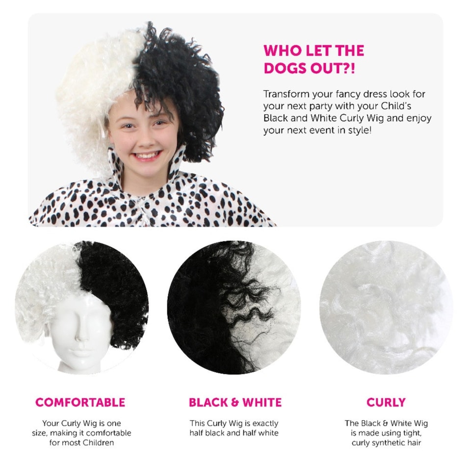 image 1 of Curly Wig - Black & White Black | One Size