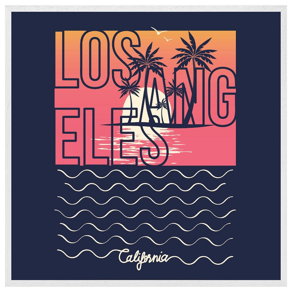 image 1 of Los angeles sunset (Picutre Frame) White | L