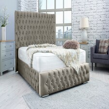 Bello Plush King Bed Frame - Grey