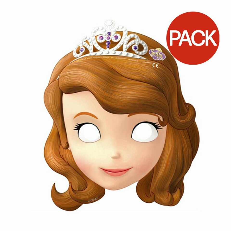 Sofia The First Mask (Pack of 6) - Multicoloured - One Size