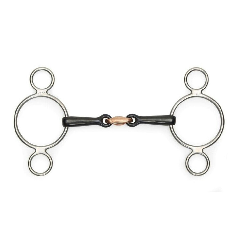 Shires Sweet Iron Horse 2 Ring Gag Bit - Black - 5.5in