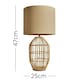 image 3 of ValueLights Contemporary Natural Rattan Cylinder Table Lamp With Beige Gold Cylinder Shade