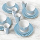 image 2 of 24pc Soft Blue Split Stripe Dinner Set