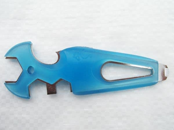 Shackle Key Multi Purpose Blue Plastic Coated Stainless Steel (Bottle Operner Key Ring)