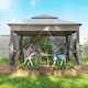 image 7 of Outsunny 3 x 3m Pop Up Gazebo, Marquee Party Tent with Double Tier Roof, Netting and Carry Bag, Event Shelter for Outdoor Patio, Light Grey