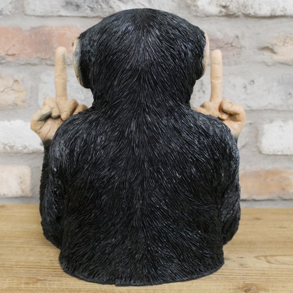 image 1 of Gifts Direct 2 U 'Up Yours' Monkey Headphone Holder Ornament | Black