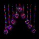 image 1 of 1.2m Christmas Static Heart LED Silver Pin Wire V Curtain Lights in Rainbow