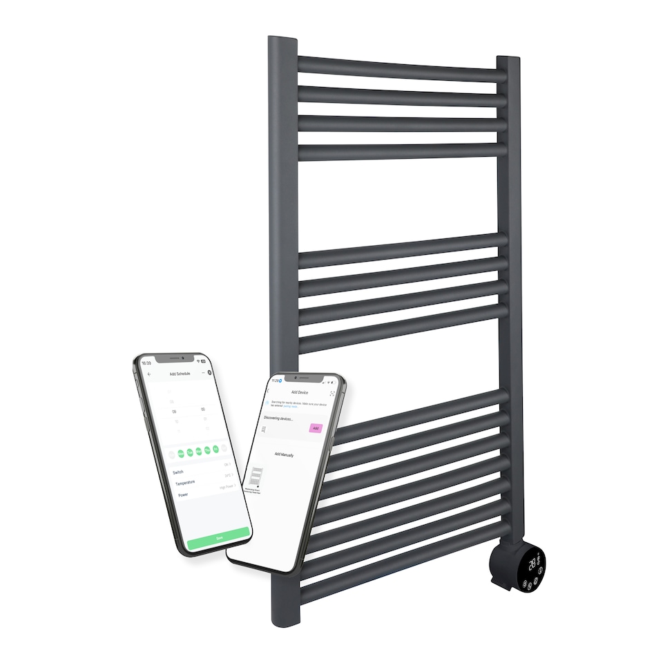 image 1 of Masterplug SmartEnergy Heated Towel Rail Radiator, Wi-Fi, 500W, Grey