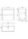 image 2 of Balterley Chartley Contemporary 2 Drawer Wall Hung Vanity Unit with Thin Edge Basin, Metallic Slate, 600mm