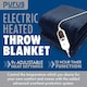 image 2 of Purus Electric Heated Fleece Blanket Throw 160x120cm - Blue | Blue | Blue | 1