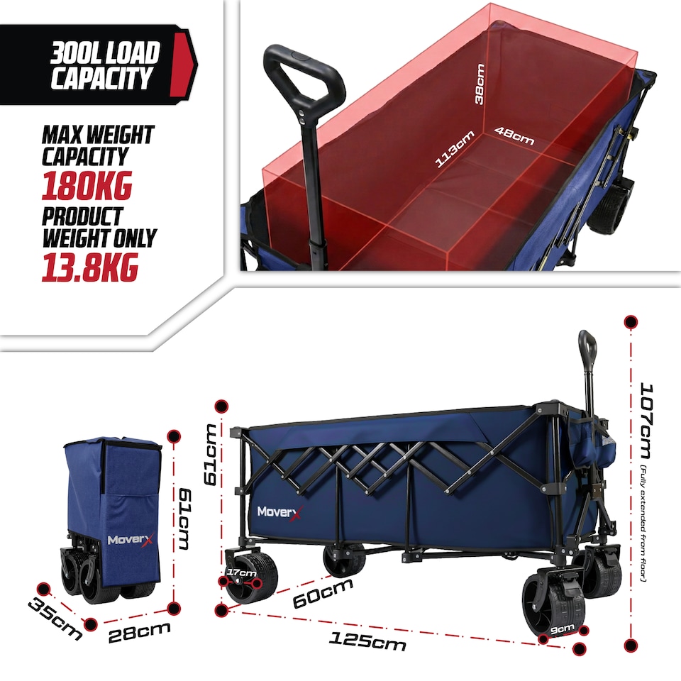 image 1 of MoverX 300L/180kg Premium Camping Trolley / Festival Wagon