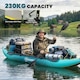 image 4 of Outsunny 2.5' Inflatable Kayak 2-person Sit on Canoe with Paddles | Blue | Blue and Yellow | 381 x 94 x 40 cm