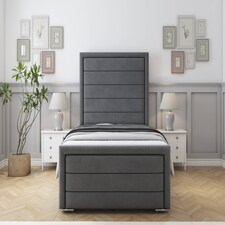 Sloomy Ashford Armour Coniston Bed Frame With Mattress With 50" Upholstered Headboard 3' Single