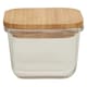 image 1 of Interiors by Premier 520ml Square Glass Container with Bamboo Lid, Glass Container with Airtight Lid, Airtight Glass Container