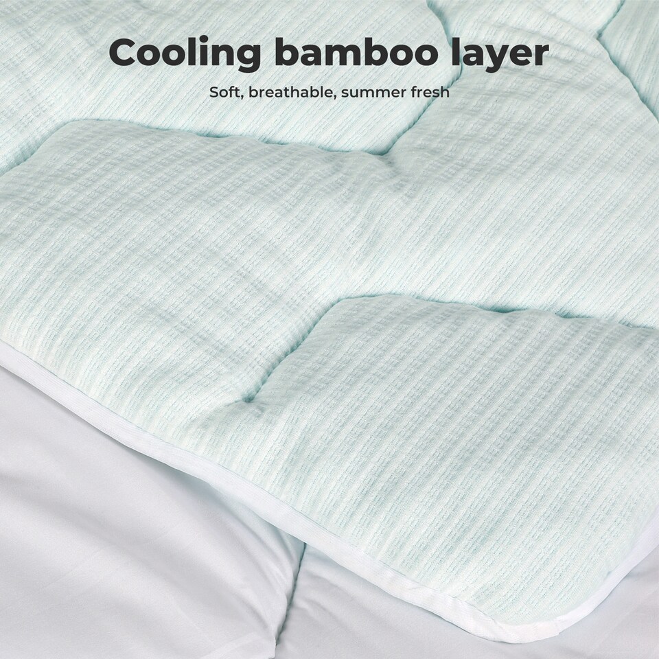 image 1 of Lavio Mattress Topper Pillowtop Memory Foam Bamboo Cover Bed Protector | White | Super King