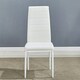 image 2 of Dining Chairs Set of 6 White Leather Kitchen Chairs White