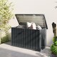 image 9 of Outsunny 400L Garden Storage Box Waterproof Metal Outdoor Storage Box with Lockable Lid, Storage Container Furniture Deck Box, 124 x 66 x 72 cm, Dark Grey