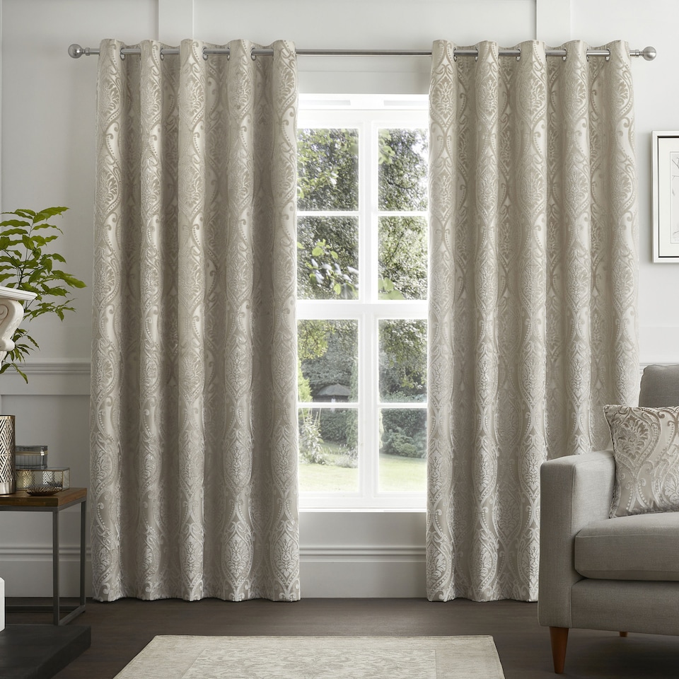 image 1 of Curtina Chateau Eyelet Curtains Natural