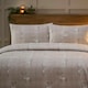 image 1 of Martex Check Stag Brushed Cotton Duvet Cover Set Natural Double Brown | Natural | Double