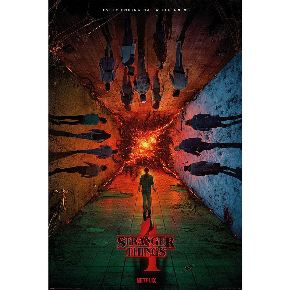 Stranger Things Every Ending Has A Beginning Poster - Orange/Black - 61cm x 91cm
