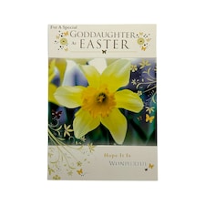 For Goddaughter Photographic Daffodils Design Easter Card