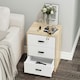 image 9 of Oak 3-Drawer Bedside Table Grey | Colour: Cool Grey
