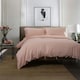 image 3 of 100% Washed Cotton Duvet Cover Set – Soft, Breathable & Textured with Tie Fastening Pink | Pink | King