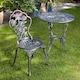 image 3 of Bistro Set Outdoor Patio Garden Furniture Table and 2 Chairs Metal