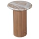image 1 of Bundi Natural Marble & Wood Pedestal Side Table Brown