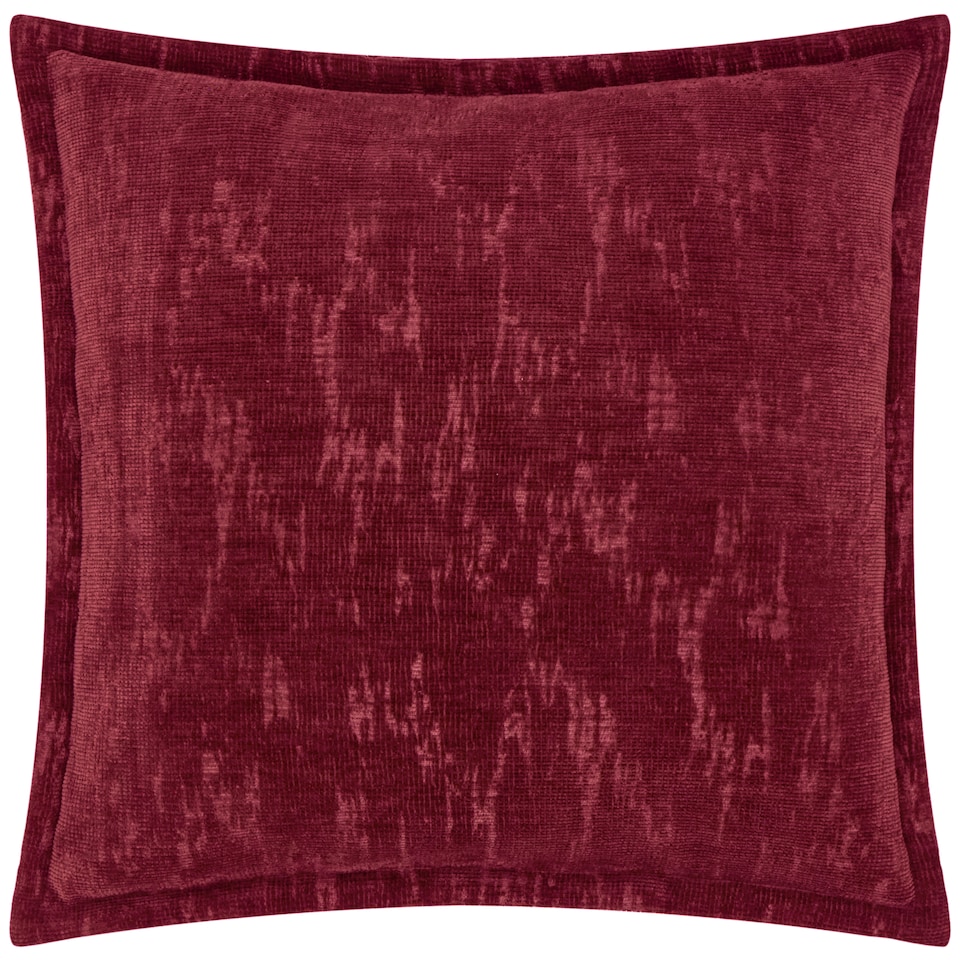 image 1 of Paoletti Aurelio Chenille Jacquard Polyester Filled Cushion, Burgundy