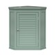 image 1 of Teamson Home Glancy Removable Corner Wall Cabinet with Faux Louvered Door, Sage Green