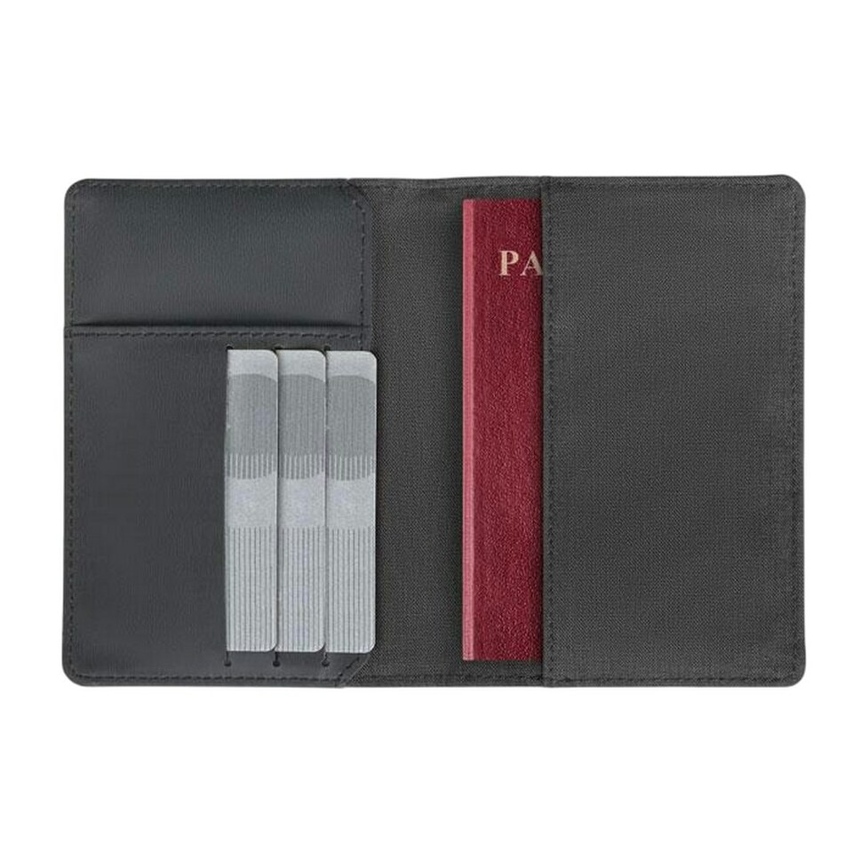image 1 of MidOcean Shieldoc Two Tone Passport Cover - Black - One Size Black