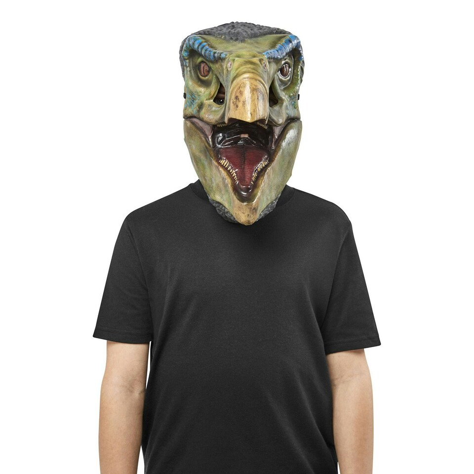 image 1 of Jurassic World: Dominion Therizinosaurus 1/2 Mask - Green/Blue/Grey - One Size