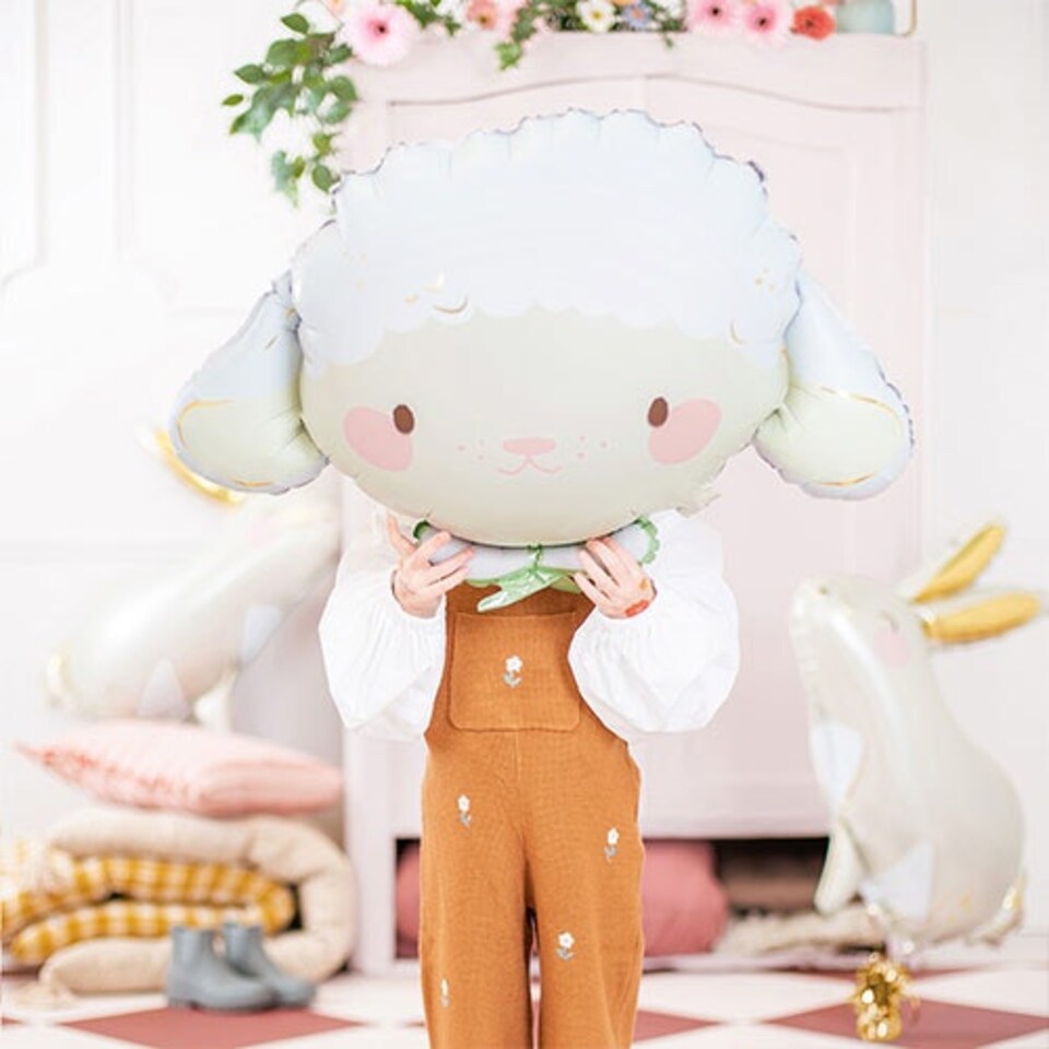 image 1 of Pastel Sheep Giant Helium Foil Balloon 87cm / 34 in