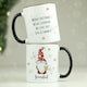 image 2 of Personalised Gonk Family Black Handled Christmas Mug - Male White