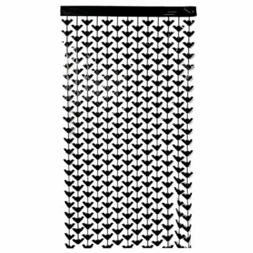image 1 of Black Bat Plastic Fringe Curtain Halloween Backdrop 2m x 98cm