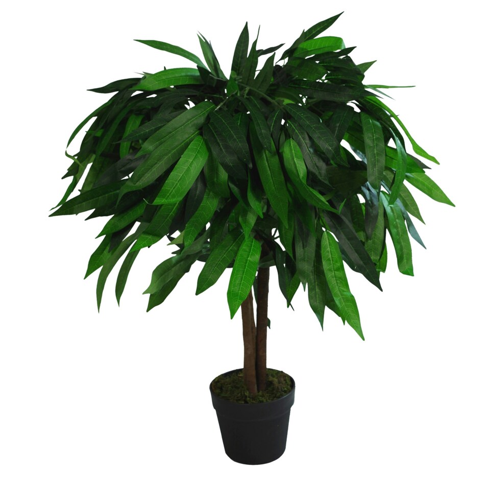 image 1 of 80cm Tall Large Artificial Mango Tree Plant Green | One Size