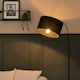 image 2 of ValueLights Black Floor Lamp Drum Black Shade