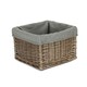 image 5 of Medium Square Antique Wash Grey Grey Lined Storage Basket | Grey | Grey | L