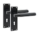 image 7 of Golden Grace Victorian T-Bar Linear Design Lock Door Handle Set Matt Black Finish with 2.5in 3 Lever Lock - 150 x 40mm