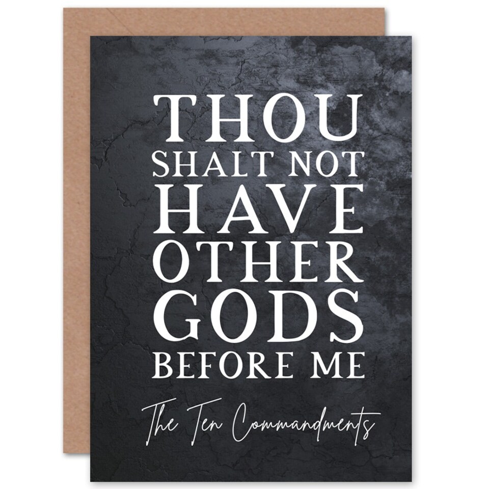 image 1 of Ten Commandments Thou Shalt Not Have Other Bible Verse Christian Card