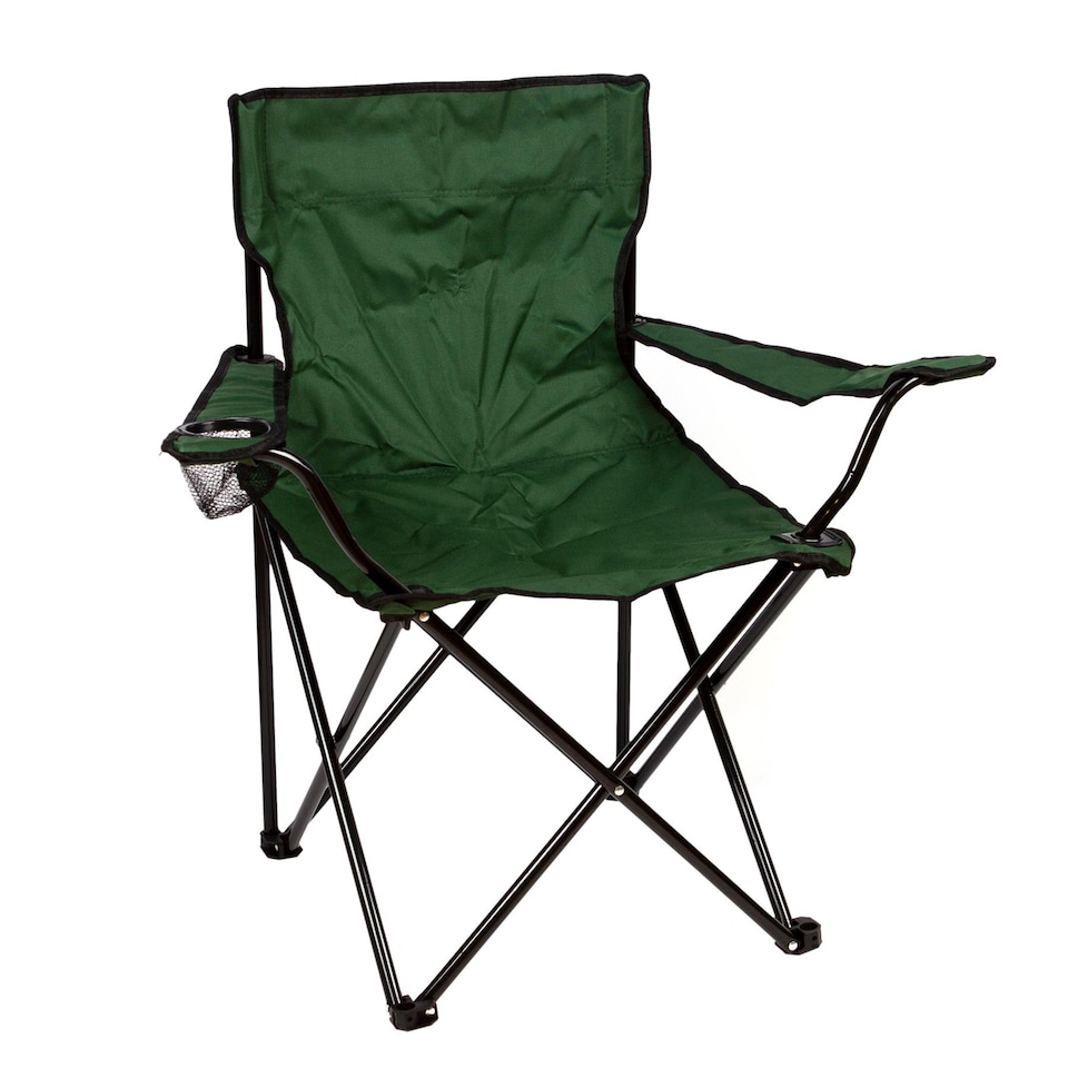 image 1 of Redwood Folding Canvas Camping Armchair - Green